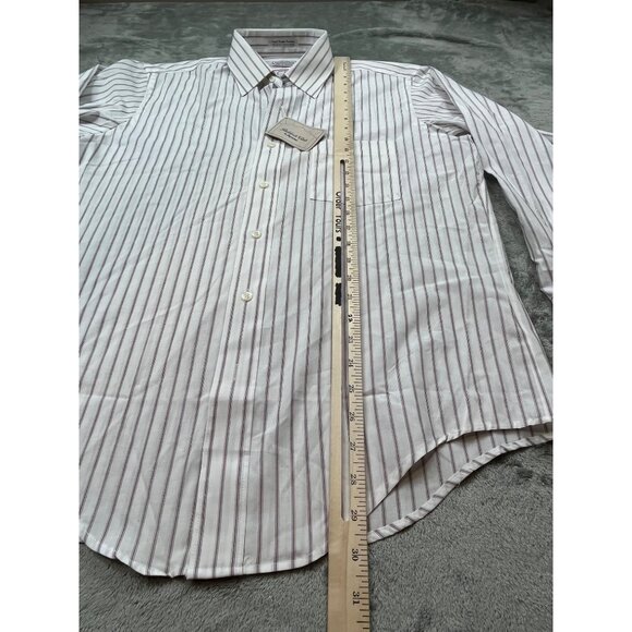 Arrow Paddock Club Mens Large 16-32 White Striped Shirt Single Needle Tailoring - Picture 6 of 8